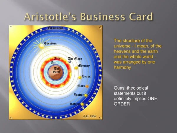 Aristotle’s Business Card