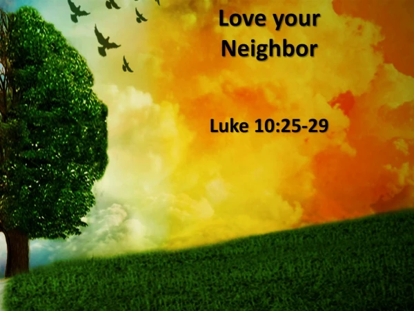 Love your  Neighbor Luke 10:25-29