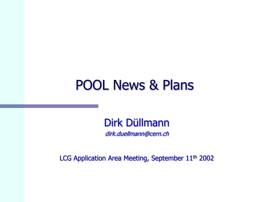 pool news plans