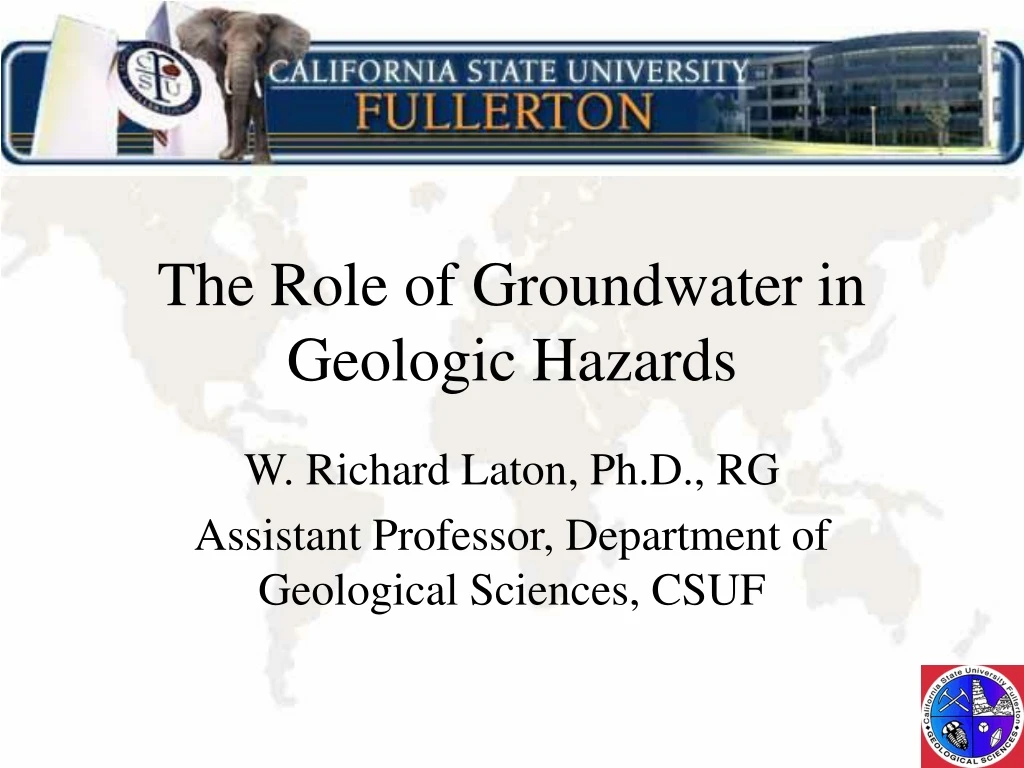 the role of groundwater in geologic hazards