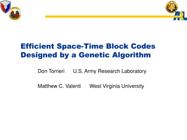 Efficient Space-Time Block Codes Designed by a Genetic Algorithm