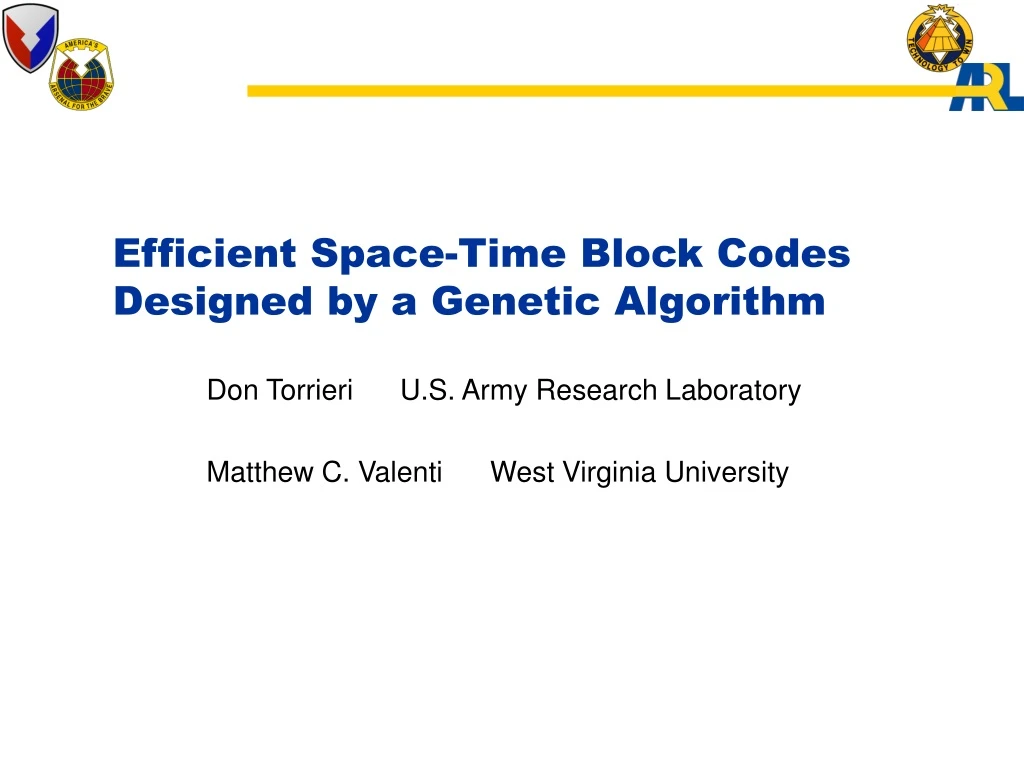 efficient space time block codes designed by a genetic algorithm