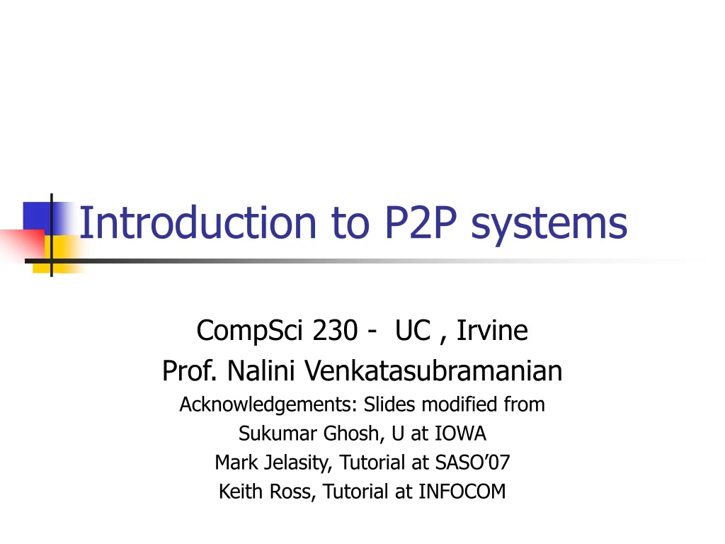 introduction to p2p systems