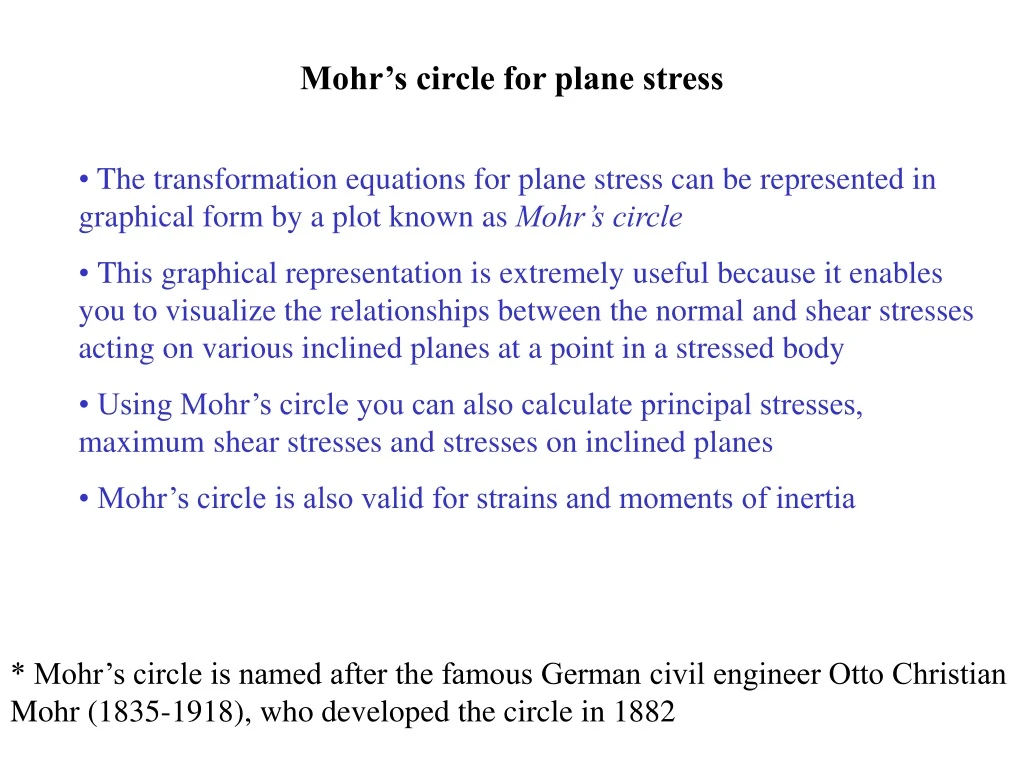 mohr s circle for plane stress