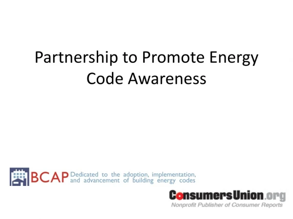 Partnership to Promote Energy Code Awareness