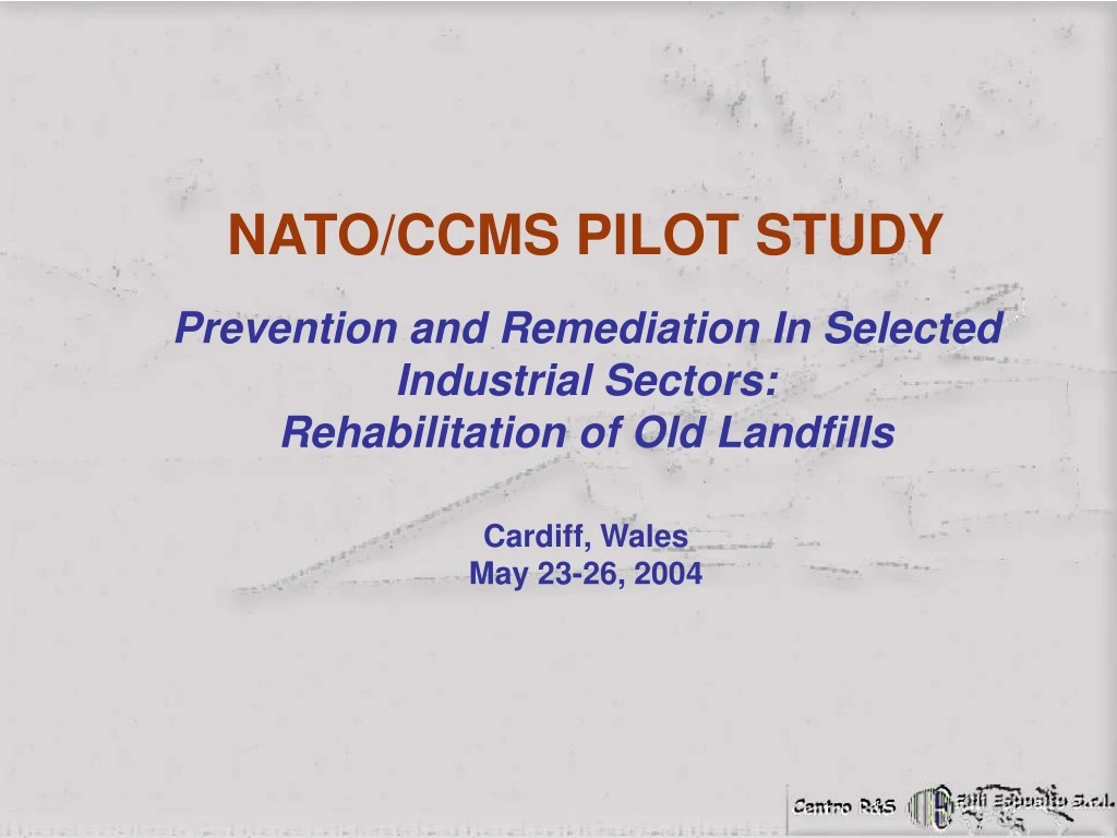 nato ccms pilot study prevention and remediation