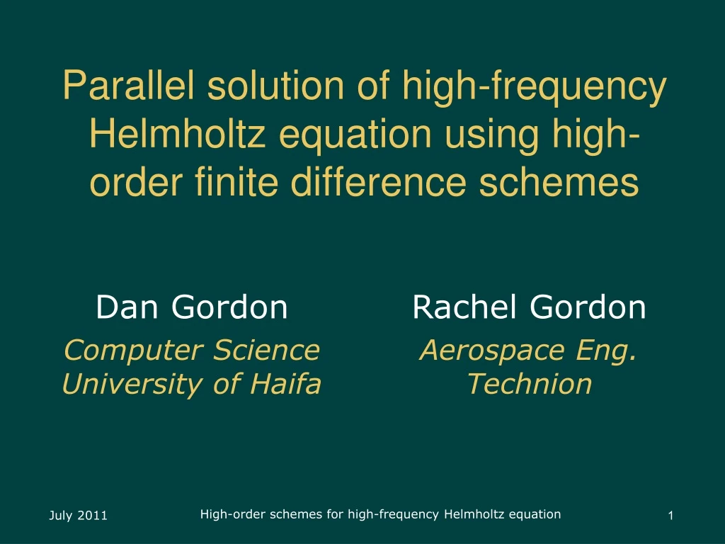 parallel solution of high frequency helmholtz equation using high order finite difference schemes