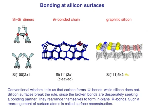 Bonding at silicon surfaces