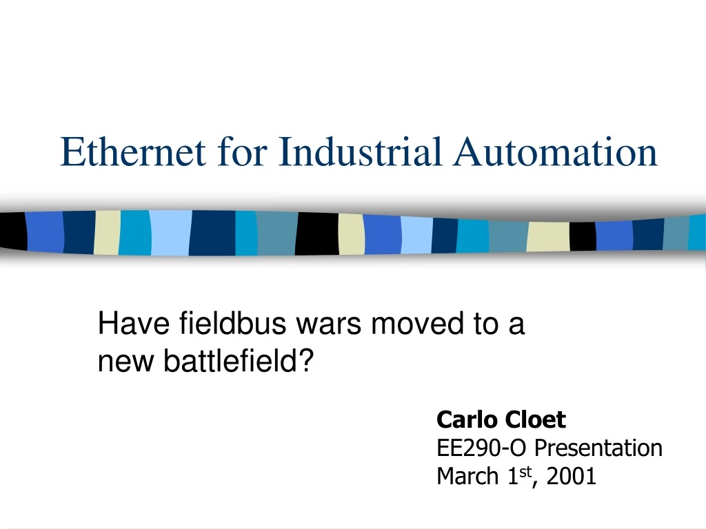 ethernet for industrial automation