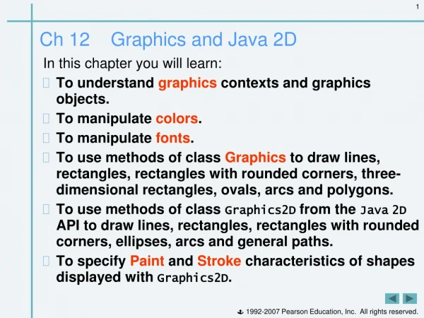 Ch 12    Graphics and Java 2D