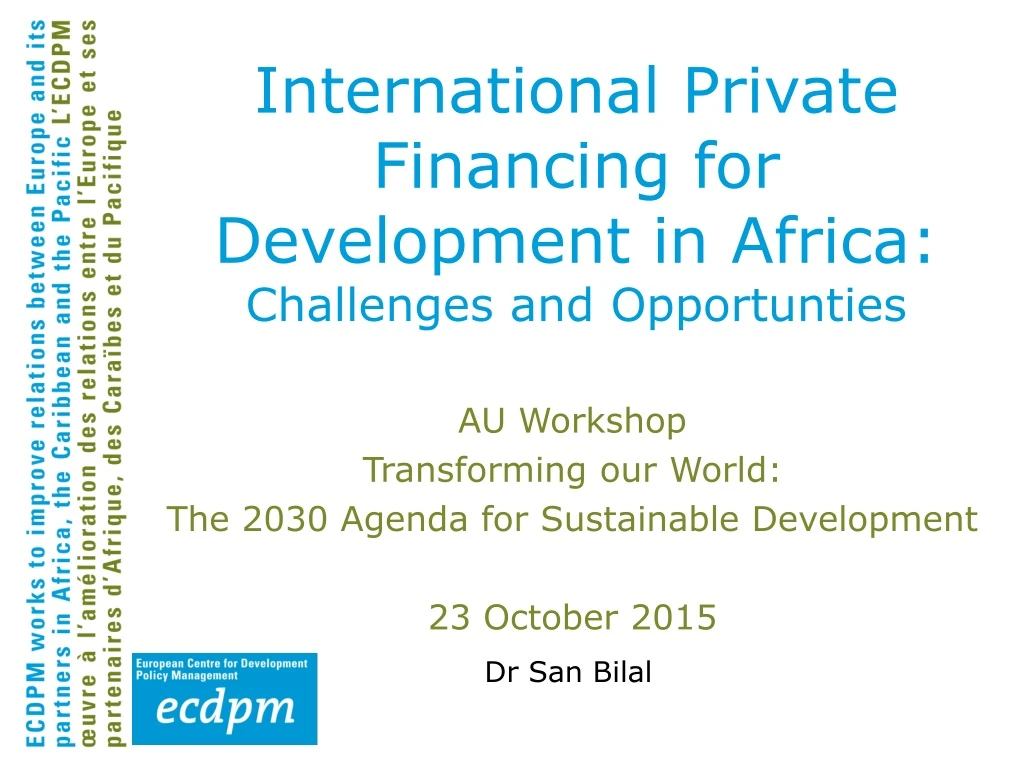 international private financing for development in africa challenges and opportunties