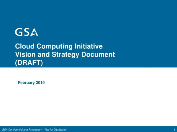 Cloud Computing Initiative Vision and Strategy Document (DRAFT)