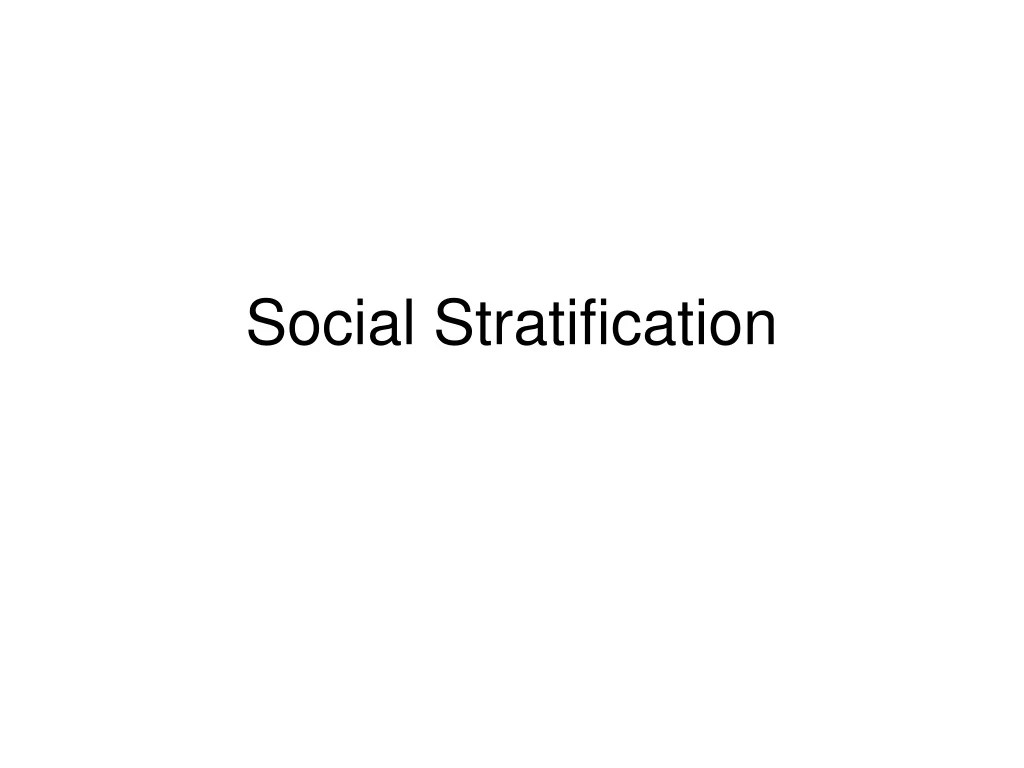 social stratification