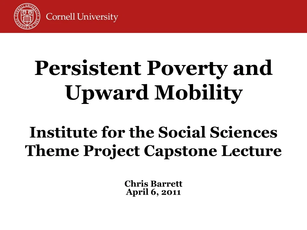 persistent poverty and upward mobility institute