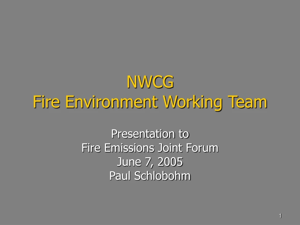 nwcg fire environment working team