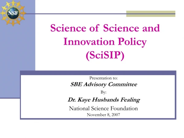 Science of Science and Innovation Policy (SciSIP)
