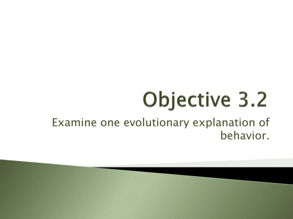 Objective 3.2