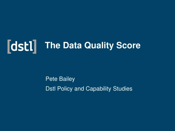 The Data Quality Score