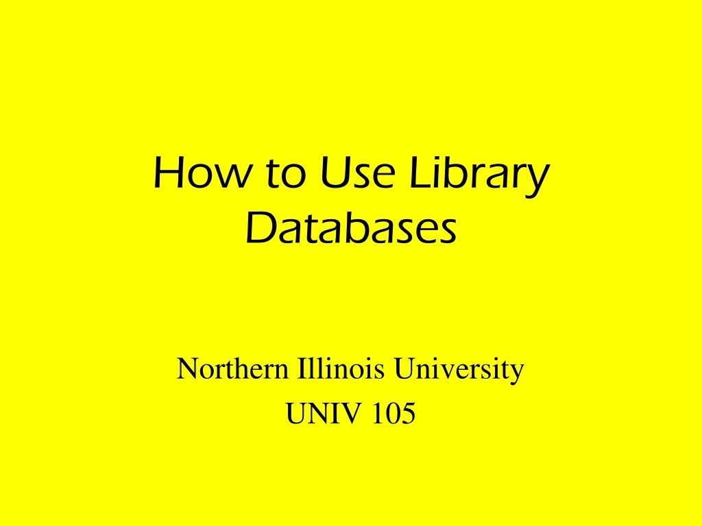 how to use library databases