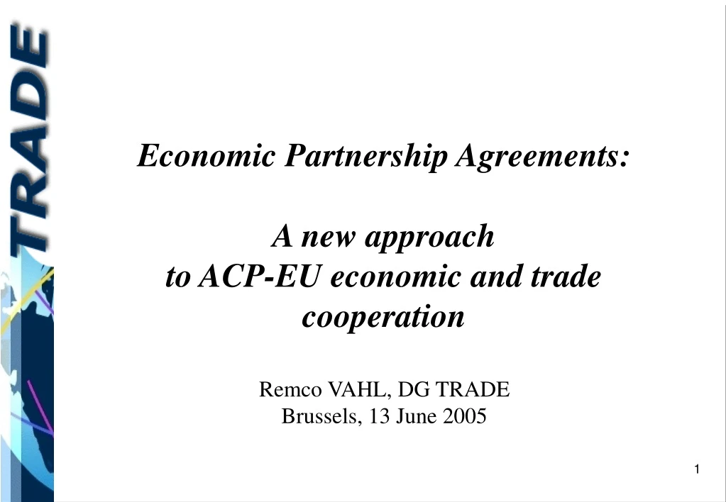 economic partnership agreements a new approach