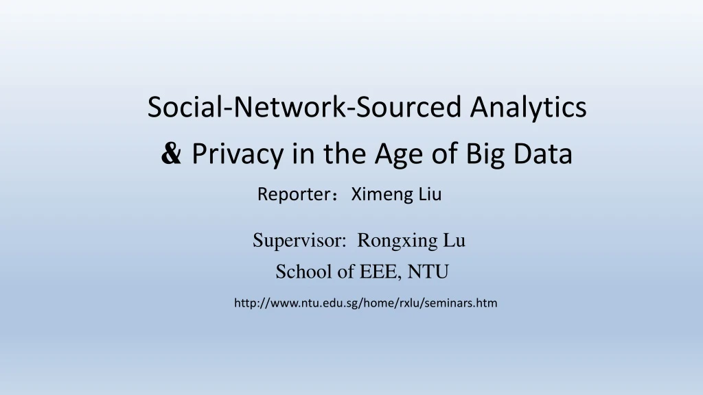 social network sourced analytics privacy