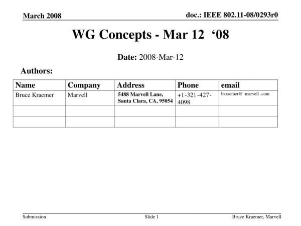 WG Concepts - Mar 12  ‘08
