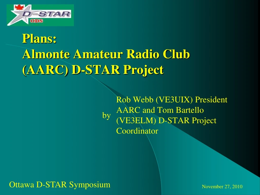 plans almonte amateur radio club aarc d star project
