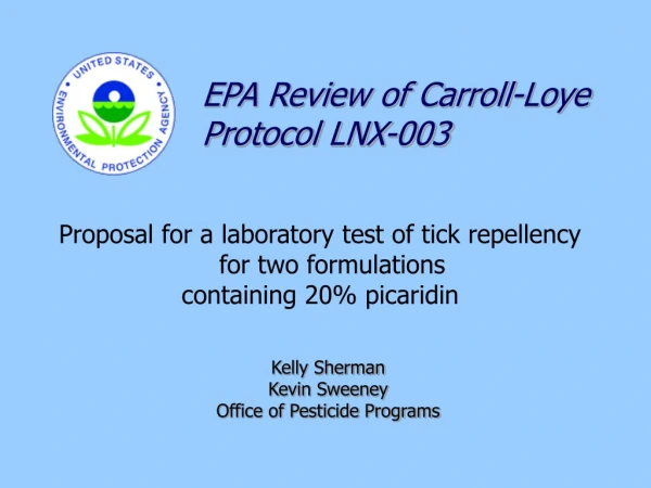 EPA Review of Carroll-Loye Protocol LNX-003