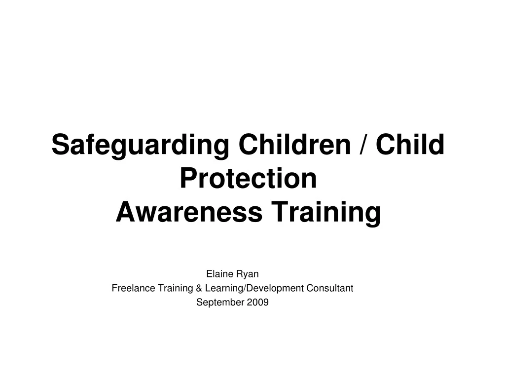 safeguarding children child protection awareness training