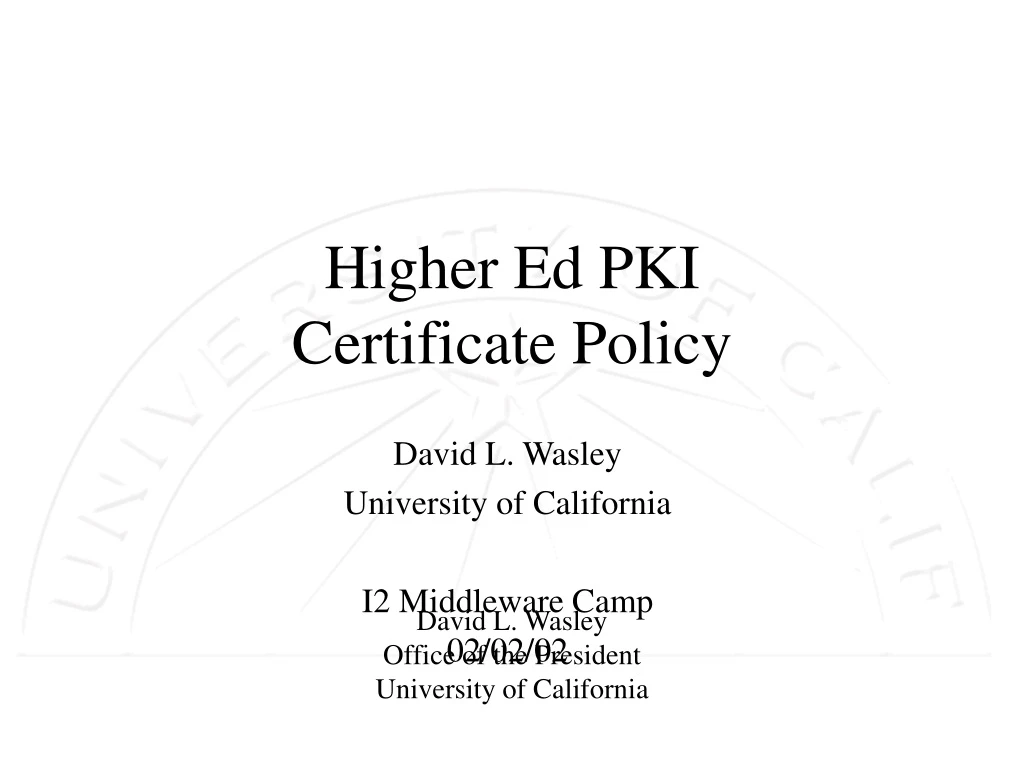 higher ed pki certificate policy
