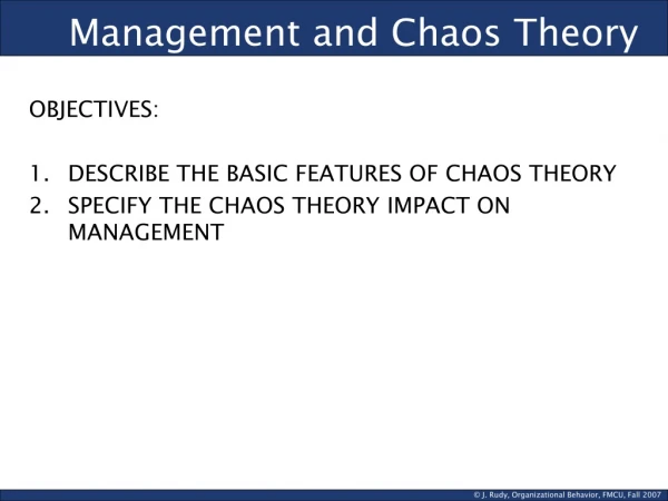 Management and Chaos Theory