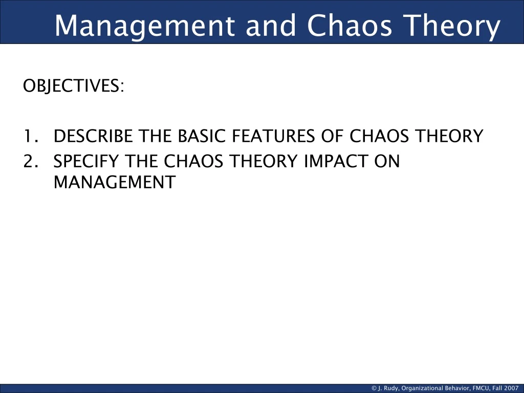 management and chaos theory