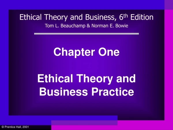 Chapter One Ethical Theory and Business Practice