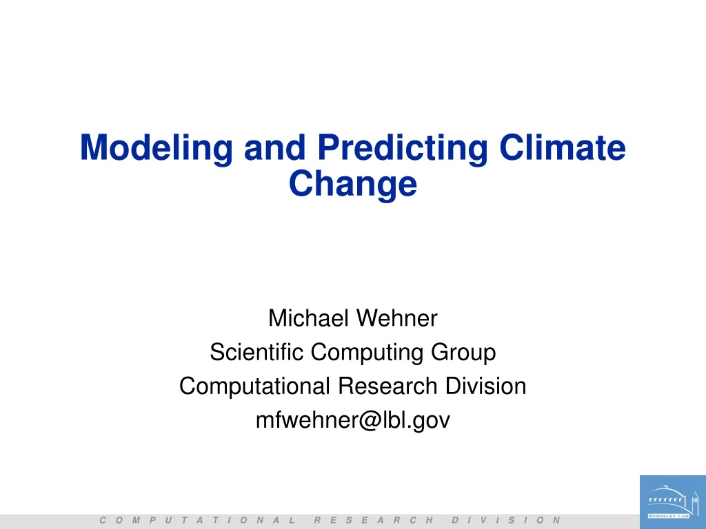 modeling and predicting climate change