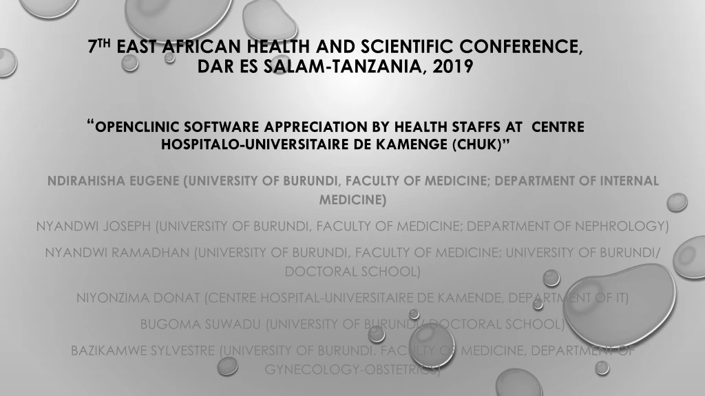 7 th east african health and scientific