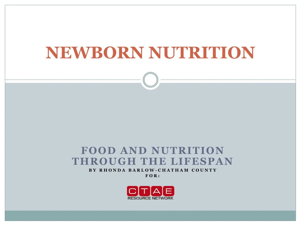 newborn nutrition