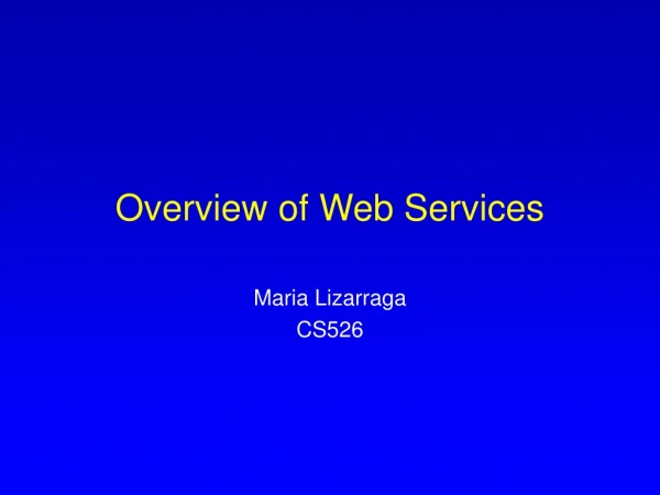 Overview of Web Services