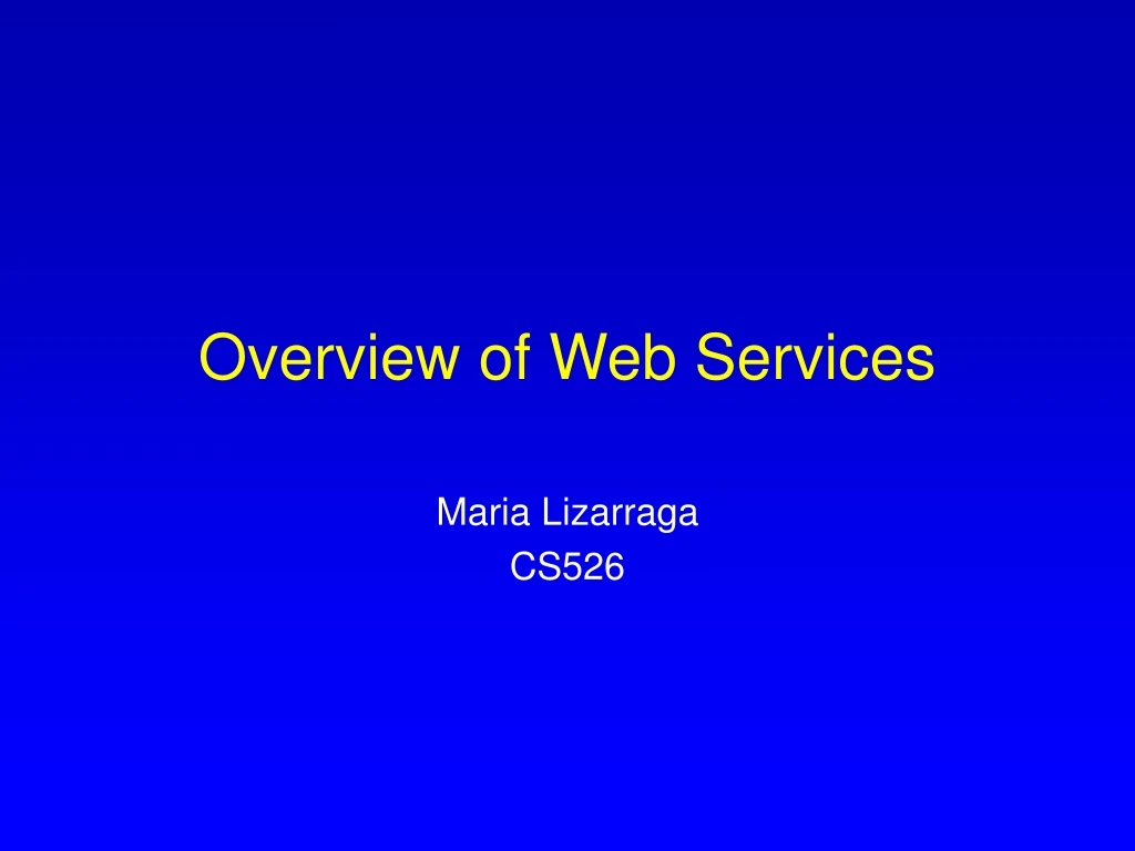 overview of web services