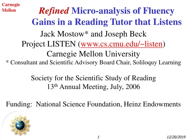 Refined Micro-analysis of Fluency Gains in a Reading Tutor that Listens