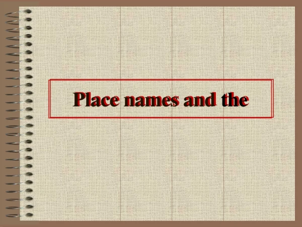 Place names and  the