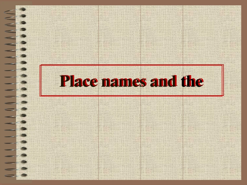 place names and the