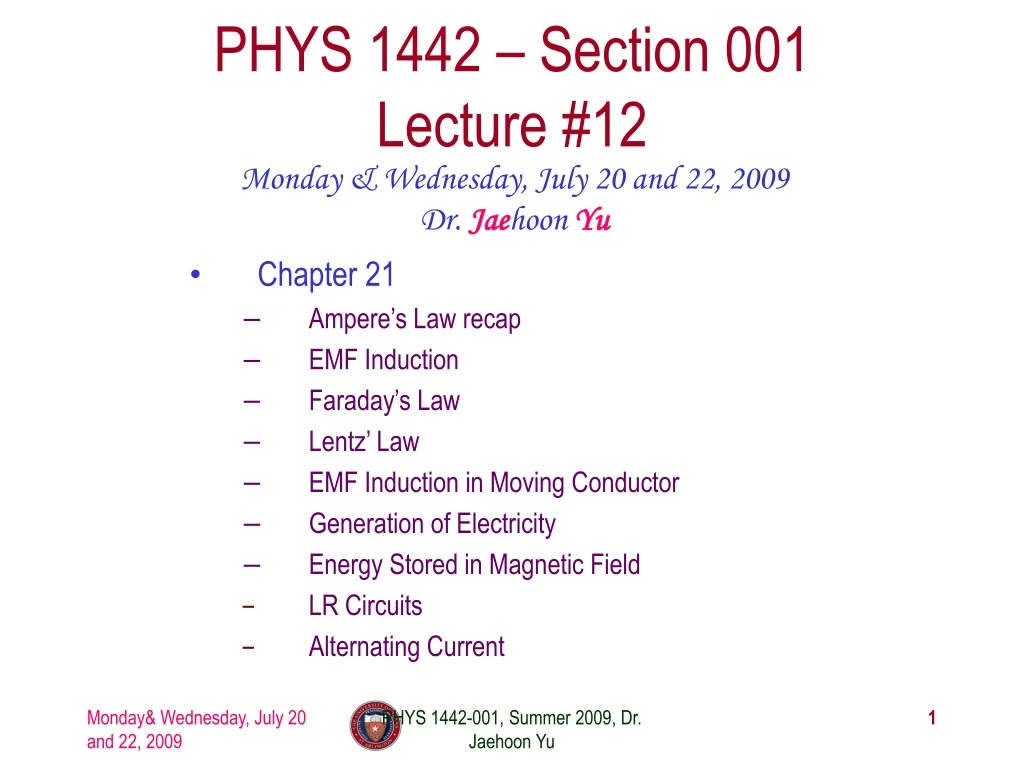 phys 1442 section 001 lecture 12