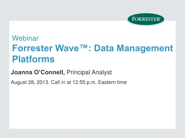 Webinar Forrester Wave™: Data Management Platforms
