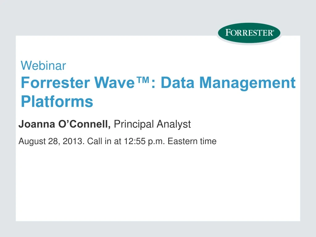 webinar forrester wave data management platforms