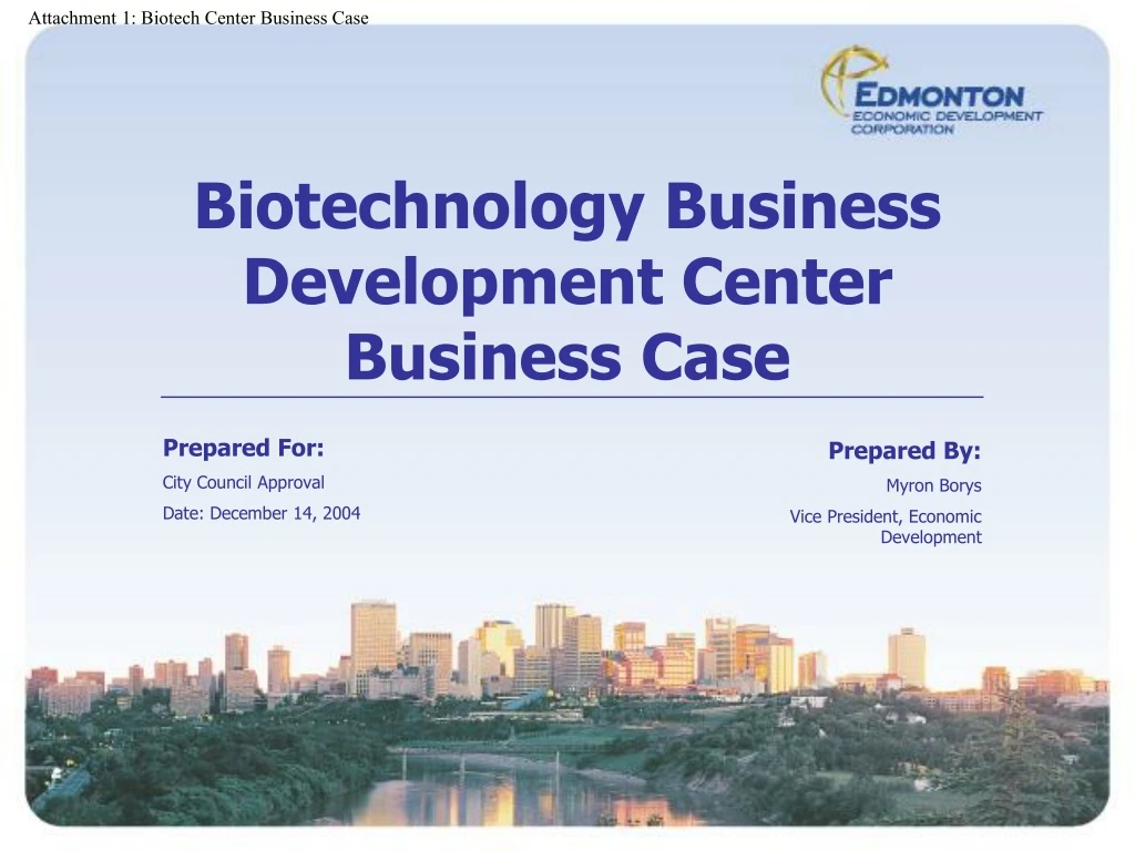 biotechnology business development center business case