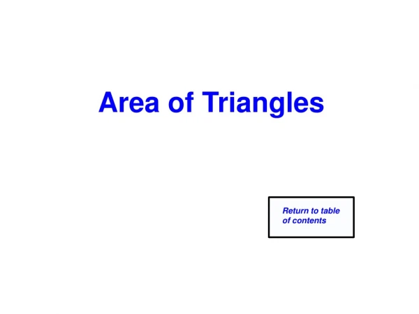 Area of Triangles