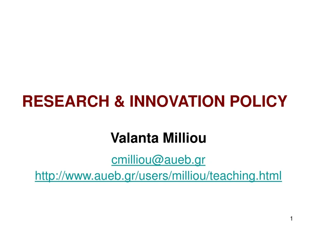 research innovation policy