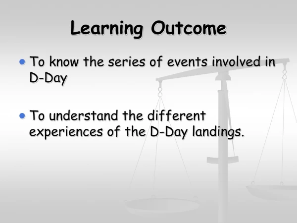 Learning Outcome