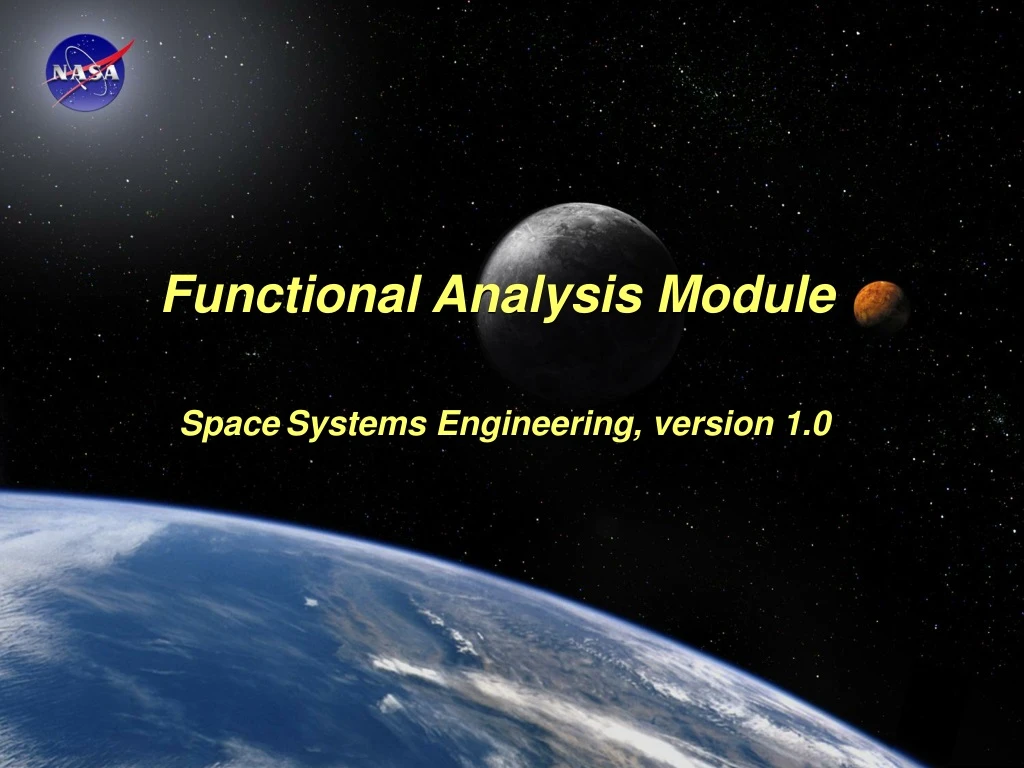 functional analysis module space systems
