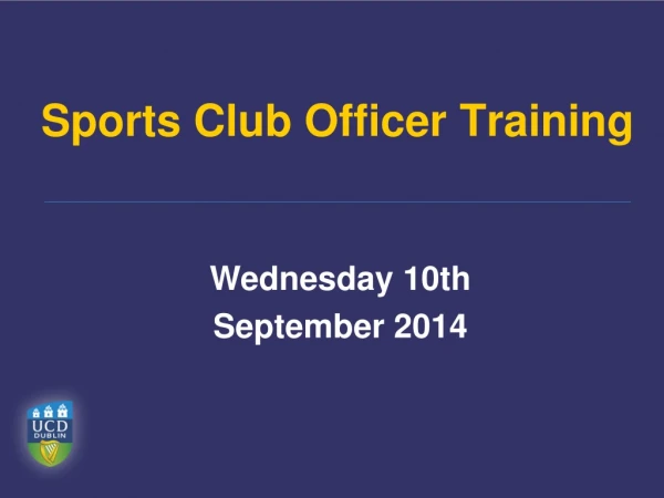 Sports Club Officer Training